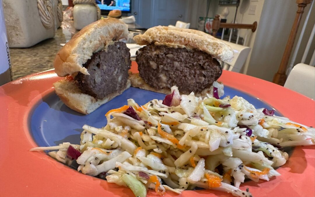 Teriyaki Blue Cheeseburgers—Now Air-Fried to Perfection